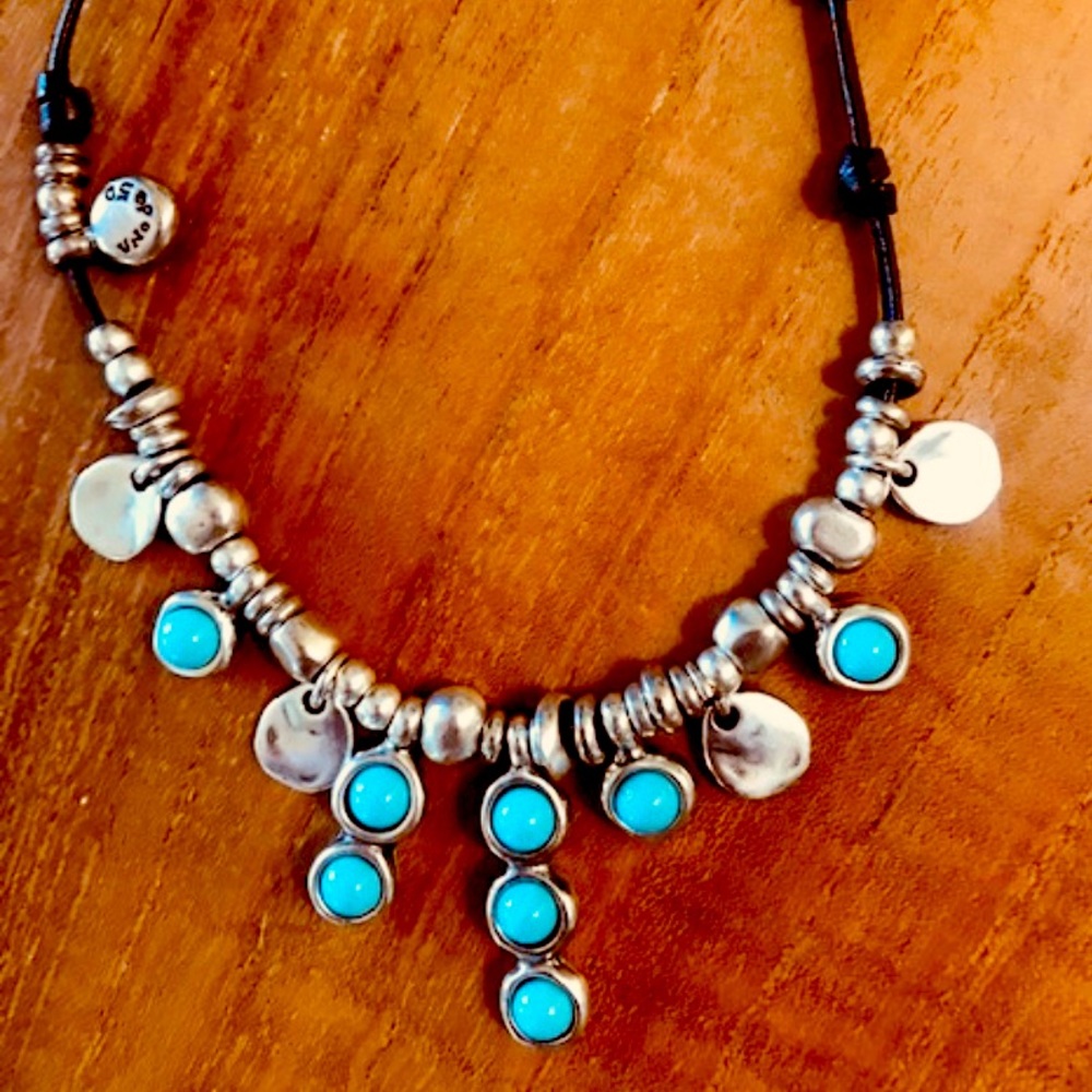 Uno de 50 Turquoise and Silver Statement Necklace